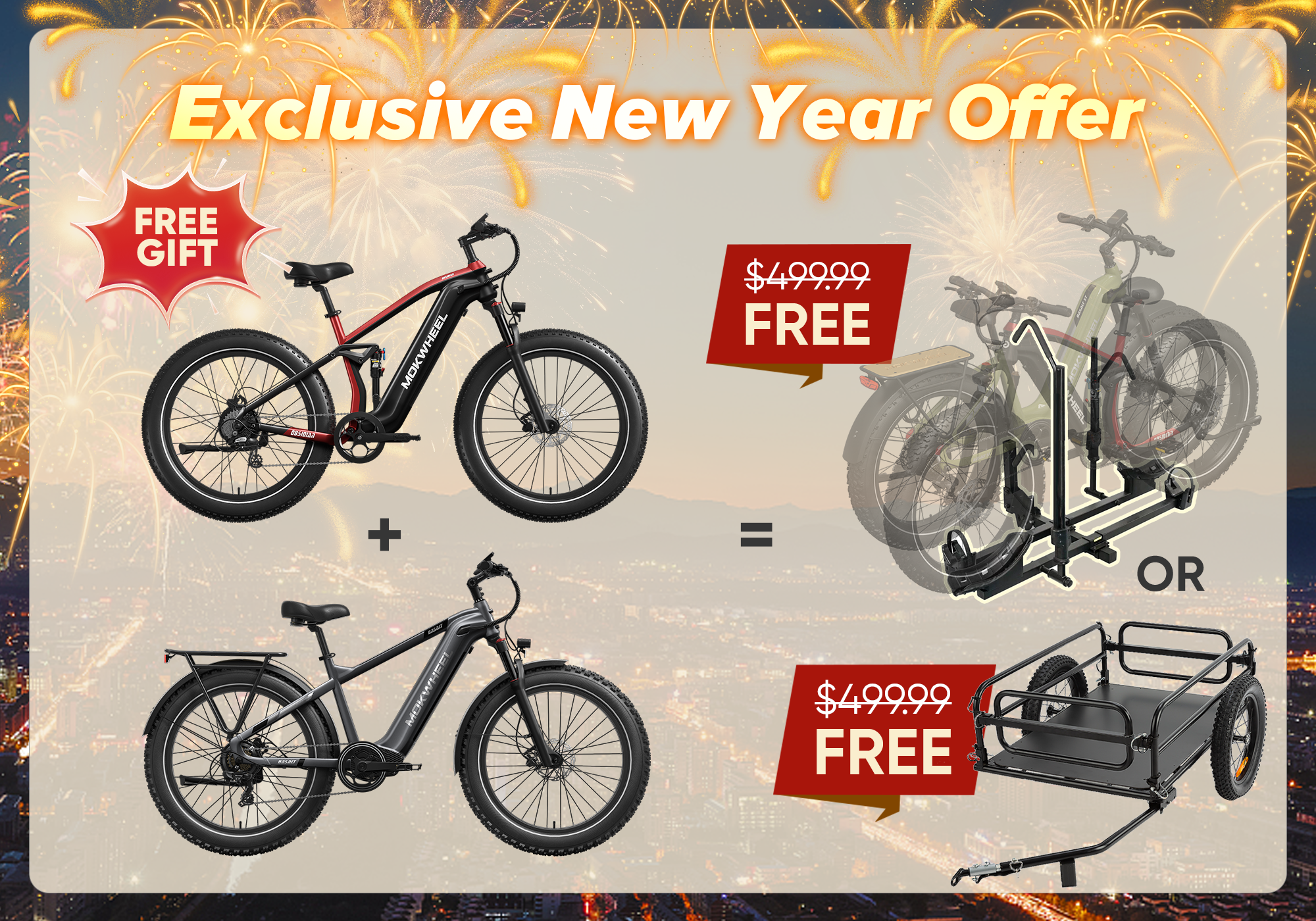 Buy two E-Bikes and get a FREE accessory!